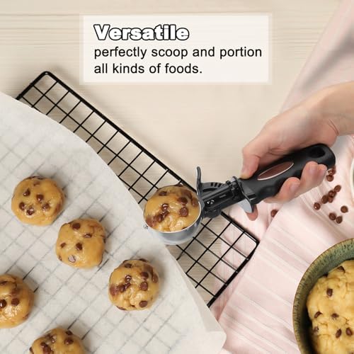 PATIKIL 4 Ounce Ice Cream Scoop with Trigger, Stainless Steel Portion