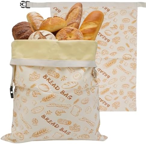 2 Rustic Harvest Beeswax Bread Bags, 17×13 Inch
