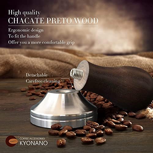 KYONANO Espresso Tamper 51mm - Tamper with Chacate Preto Wood Handle