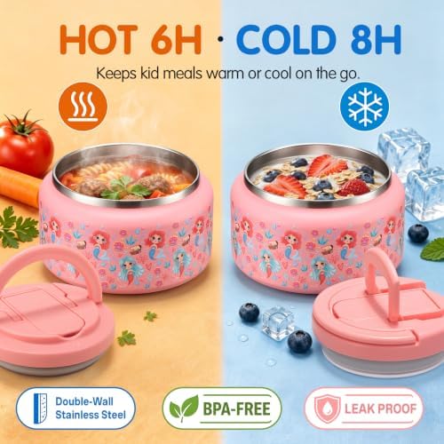 BABHAMNESS 13.5oz Soup Thermo for Hot Food Kids Insulated Vacuum Food