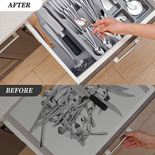 Silverware Organizer Storage Tray,Cutlery Expandable Organizer for