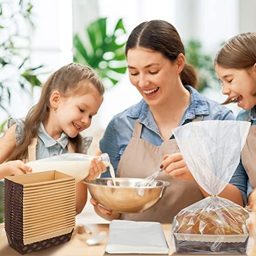 Tessco for you 75 Sets Disposable Paper Loaf Pans Mini Brown 6x2.5x2