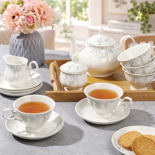 CHENP.HMC Tea Set 22-Piece Porcelain Ceramic Coffee Tea Gift Sets Cups