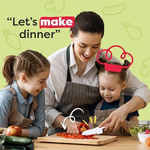 Baketivity Kid-Safe Plastic Knife Set with Cutting Board