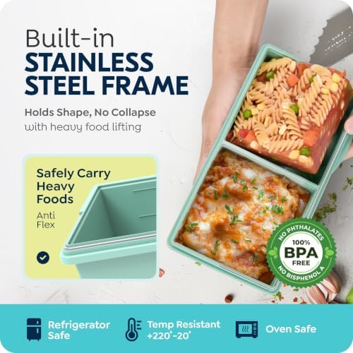 2 cup Silicone Freezer Trays with Lids, Silicone Soup Freezer Mold