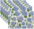 Blue Hydrangea Flower Fabric Placemats,Spring Floral Table Placemats