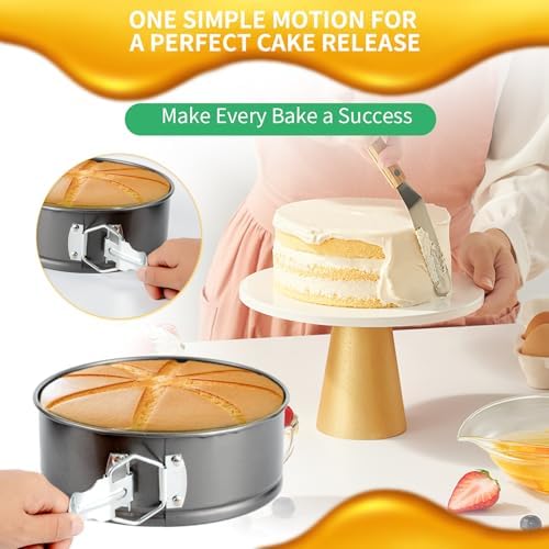Extra-Thick Nonstick Springform Pan Set, 7, 8 & 9 Inch, Leakproof