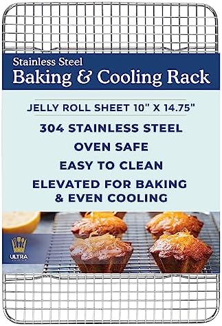 Ultra Cuisine Heavy Duty 100% Stainless Steel Cooling Rack for Cooking