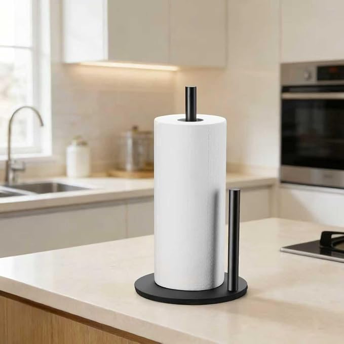 Paper Towel Holder Kitchen, Premium Stainless Steel Roll Dispenser, Countertop - Image 7
