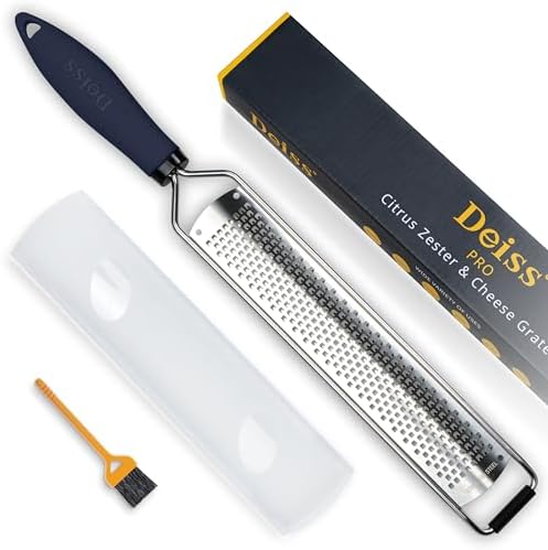 Deiss PRO Lemon Zester & Heavy Duty Cheese Grater & Vegetable Grater