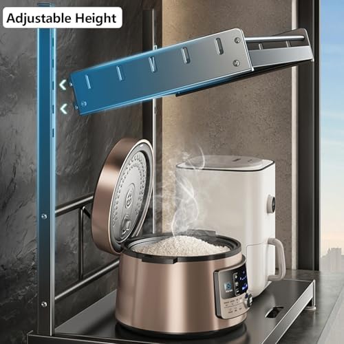 Microwave Stand with Storage Shelf, Dark Gray, 22.4 inches