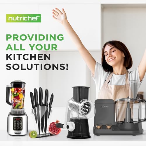 Nutrichef 3 in 1 Cheese Grater & Shredder | Strong Suction Base