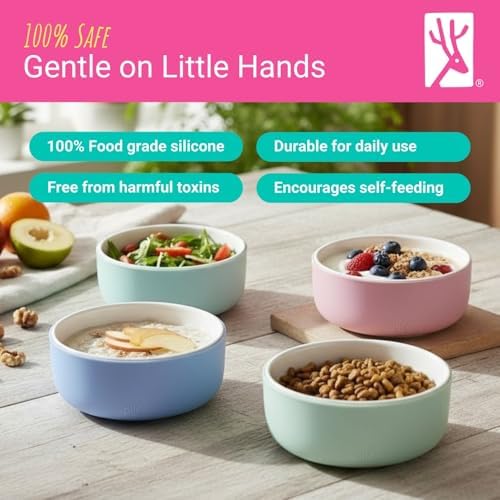 Elk and Friends Kids/Toddler Porcelain Bowls + Silicone Sleeves | 4pk