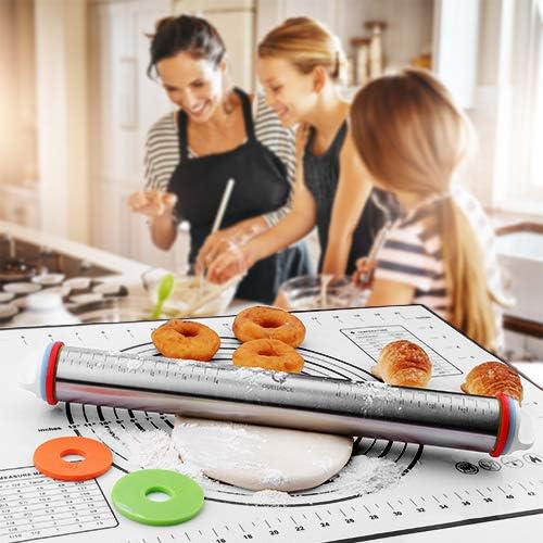 Rolling Pin and Pastry Baking Mat Set, Rolling Pins - Image 6