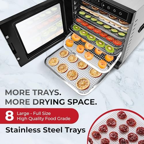 Rosewill Food Dehydrator, 8 Stainless Steel Trays, 400W
