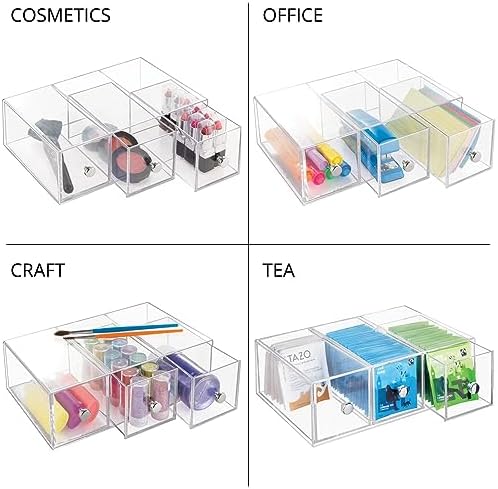 mDesign Plastic Kitchen Pantry Stackable Storage Organizer Container