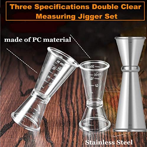 Double Clear Plastic and Stainless Steel Japanese Style Jigger