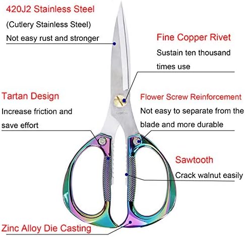 Kitchen Scissors,All Purpose Heavy Duty Kitchen Shears 7.5 Inch