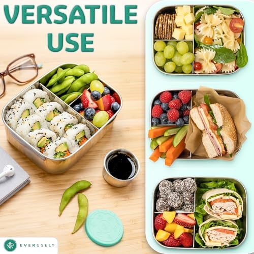 Stainless Steel Bento Box + Condiment Container - Green, 27oz / 0.8 L