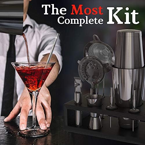 Highball & Chaser 13-Piece Gunmetal Black Stainless Steel Boston
