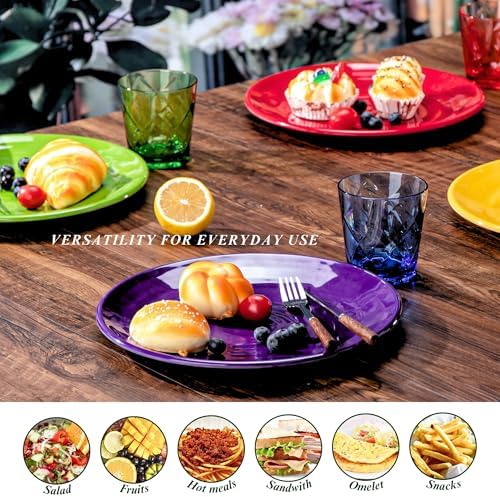 11-Inch Melamine Plates (Set of 6) - Unbreakable and Reusable Plastic