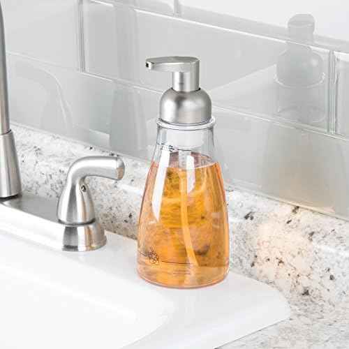 iDesign Foaming Soap Dispenser, Clear and Brushed Nickel