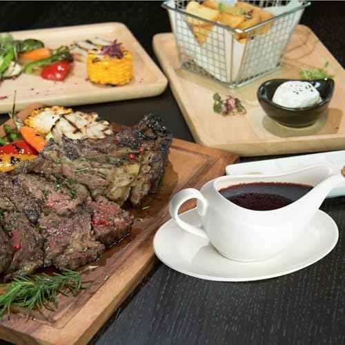 Gravy Boat with Saucer, 14oz Ceramic Gravy Bowl