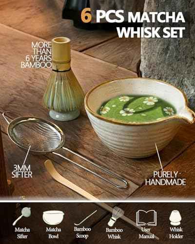 Vaiheng Matcha Whisk Set with Matcha Bowl, Matcha Whisk Holder Matcha