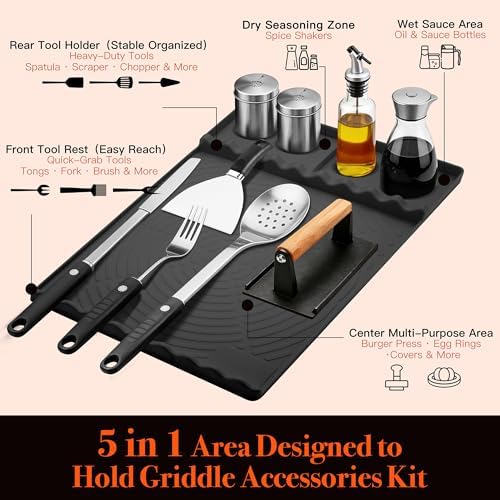 Silicone Grill Mat for Blackstone Griddle, Black