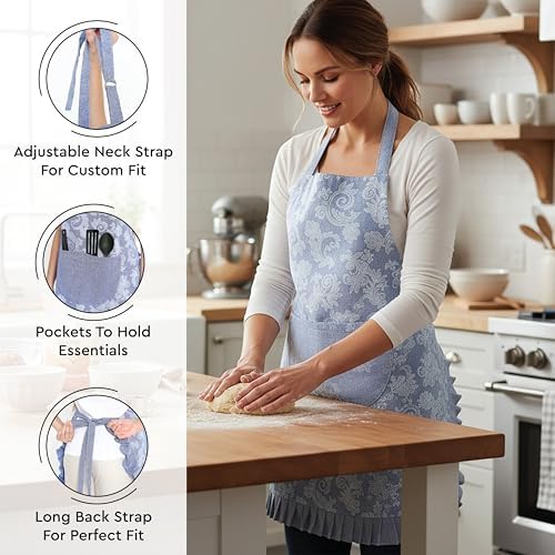 Encasa XO Kitchen Apron with Oven Gloves & Potholder - Combo Set -100%