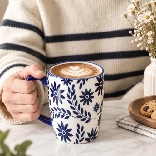 HASENSE Coffee Mugs Set of 6, 16OZ Ceramic Coffee Cups, Mugs Set of 6