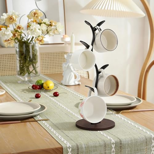 2Pcs Mug Holder Stand, Iron Countertop Mug Tree 5 HooksTree Rack for