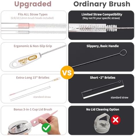 15 Inch Extra Long Straw Cleaner Brush Set, 5PCS for Stanley 40 oz