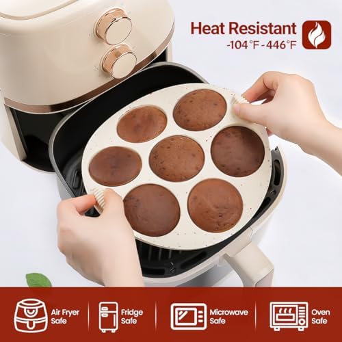 Silicone Muffin Pan for Air Fryer Oven Instant Pot, Nonstick 7 Cups