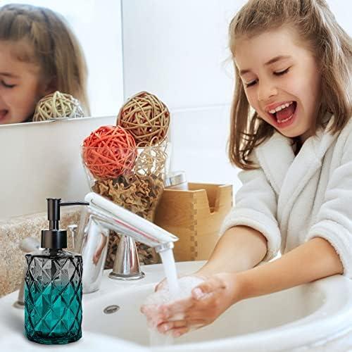 Glass Soap Dispenser with Plastic Pump, 330ml/11oz, Black