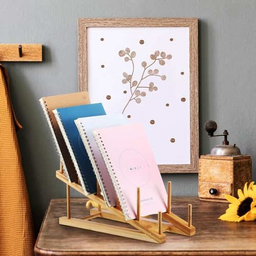 Suclain 6 Pcs Wooden Bamboo Dish Drying Rack Kitchen Cabinet Organizer
