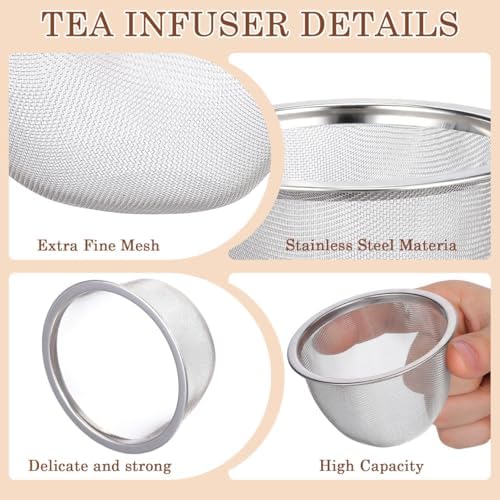 Kichvoe 4Pcs Stainless Steel Tea Strainer Basket Fine Mesh Tea Filter