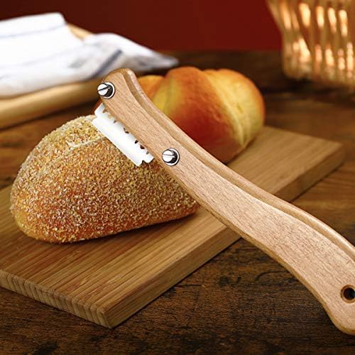 Healeved Bread Lame Dough Scoring Tool Van Wooden Handle 5 Blades