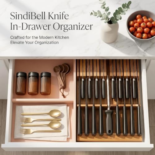 Acacia Wood In-Drawer Knife Block, Large