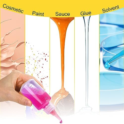 Yesland 40 Pack Small Squeeze Bottles with Measurement, 2 oz Plastic