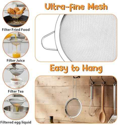 7Pcs Stainless Steel Colander Set, Rice Strainer with Mixing Bowl, 3/4/5QT Large Capacity Microporous Colander with Handle, Mesh Strainer for Washing and Draining Vegetables, Fruit, Dishwasher Safe