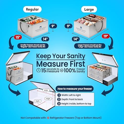 Stackable Collapsible Chest Freezer Organizer Bins, 2pk