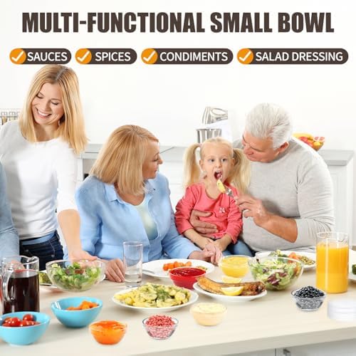 6 Pack Mini 3 Inch Small Glass Bowls with 12 Pack Lids