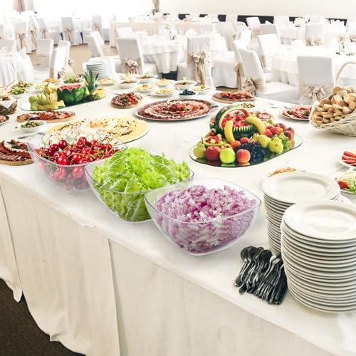 TOPZEA Set of 3 Clear Plastic Serving Bowls for Party, 94oz Acrylic