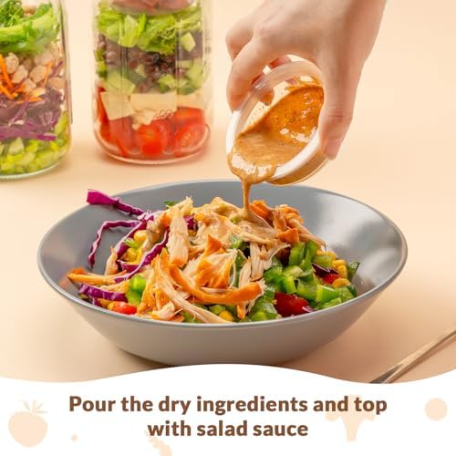 SOLIGT 4 Pack 32oz Glass Salad Jars with Lids