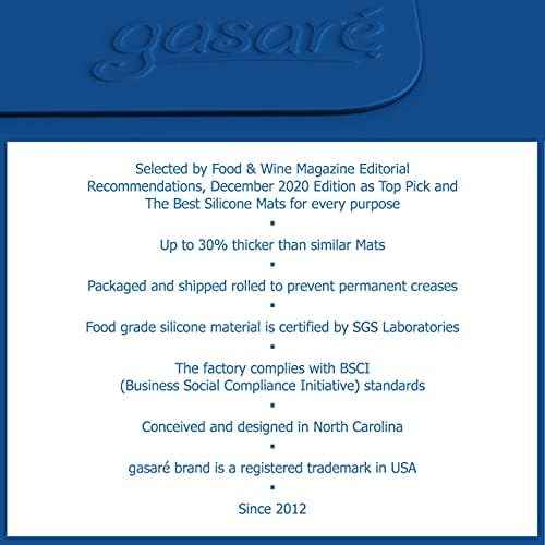 GASARÉ Silicone Counter Mats, Set of 2, 25 x 17 Inches, Blue