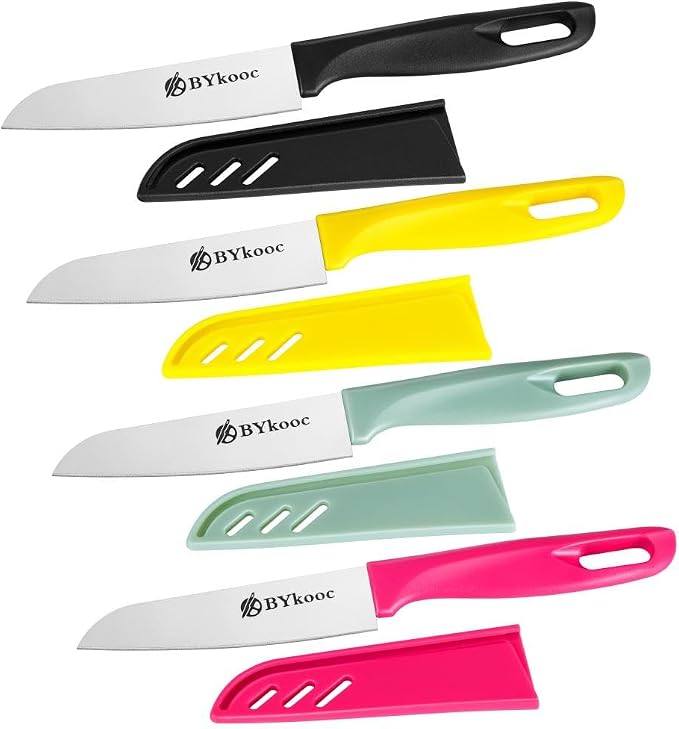 BYkooc 8 pieces Paring Knives, Ultra Sharp Vegetable and Fruit Knife, German by BYkooc