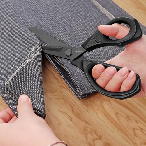 Asdirne Black Titanium Fabric Scissors, Dressmaking Scissors with