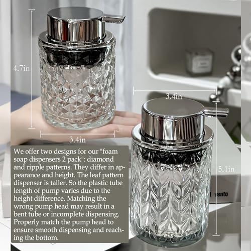 CICUFY Foaming Hand Soap Dispenser, Glass Foam Soap Dispenser or