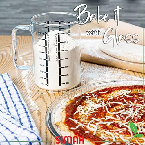 Simax Glass Measuring Cup in Grams, Ml, Oz - Borosilicate 32 Oz Liquid